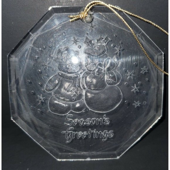 Duncan Hines Clear Acrylic Snowman CHRISTMAS ORNAMENT promotional advertising - Picture 3 of 5